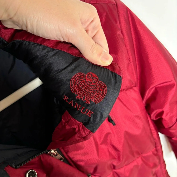 Kanuk Vintage Puffer Winter Coat Mid Long Red Size 2 or M Warm Hooded - Picture 12 of 12